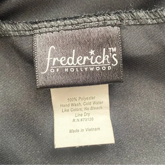 🌺SOLD🌺 Y2K Frederick’s of Hollywood Silky Sheer Black Maxi Gown Slip Dress - Picture 5 of 10